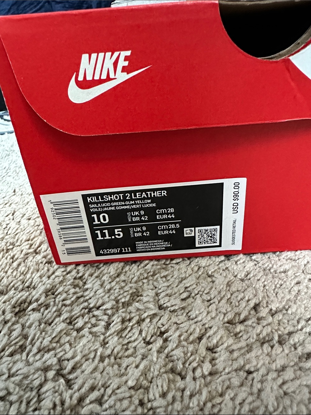 Nike Killshot 2 Leather Sneakers with Green Swoosh and Gum Sole - Picture 8 of 8
